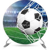 Aperturee - Football In Goal Stadium Boy Round Birthday Backdrop